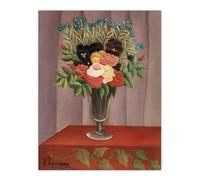 Artery8 Bouquet of Flowers in a Vase Unframed Wall Art Print Poster 12X16 Artwork By Rousseau : Elegant Floral Still Life Print Perfect For Hallway Or Dining Room Adding Colour And Calm Beauty