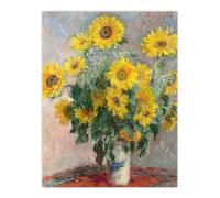 Artery8 Bouquet of Sunflowers Unframed Wall Art Print Poster 12X16 Artwork By Claude Monet : Colourful Floral Wall Piece Brightening Living Room Hallway Or Bedroom Artistic Décor