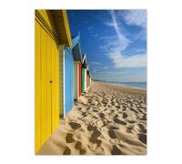 Artery8 Bournemouth Beach Huts Photo Summer England Wall Art Print in Blue | Size: W12" x H16" Artery8 Blue W12" x H16"