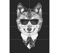 Artery8 Bow Tie Wolf With Sunglasses XL Giant Panel Poster (8 Sections)