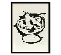 Artery8 Bowl of Fruit Still Life Sketch Hartley Framed Wall Art Print in White | Size: A4 Artery8 White A4