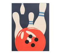 Artery8 Bowling Ball & Pins Strike Simple Design Fun Wall Art Print | Size: W18" x H24" Artery8 Multicolor W18" x H24"