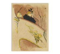 Artery8 Box Sit with Gilded Mask Sketch Vintage Wall Art Print Lautrec in Beige | Size: W18" x H24" Artery8 Beige W18" x H24"