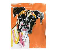 Artery8 Boxer Dog Lover Modern Pet Portrait Orange Wall Art Print | Size: W18" x H24" Artery8 Orange W18" x H24"