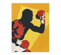 Artery8 Boxer Fight Boxing Match Gloves Yellow Portrait Wall Art Print | Size: W12" x H16" Artery8 Yellow W12" x H16"