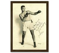 Artery8 Boxer Manassa Mauler Jack Dempsey Autographed Studio Photo Heavyweight Champion World Artwork Framed Wall Art Print A4 in Brown Artery8 Brown