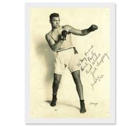 Artery8 Boxer Manassa Mauler Jack Dempsey Autographed Studio Photo Heavyweight Champion World Artwork Framed Wall Art Print A4 in White Artery8 White