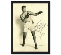 Artery8 Boxer Manassa Mauler Jack Dempsey Autographed Studio Photo Heavyweight Champion World Artwork Framed Wall Art Print A4 in Black Artery8 Black