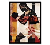 Artery8 Boxer Pop Art Portrait Fighter Boxing Design Framed Art Print | Size: A4 Artery8 Multicolor A4