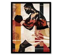 Artery8 Boxer Pop Art Portrait Fighter Boxing Design Living Room Artwork Framed Wall Art Print A4