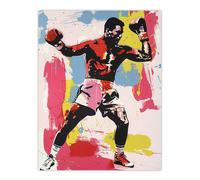 Artery8 Boxer Sport Portrait Boxing Gloves Colourful Bold Wall Art Print | Size: W12" x H16" Artery8 Multicolor W12" x H16"