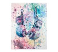 Artery8 Boxing Gloves Pastel Watercolour Splash Painting Living Room Unframed Wall Art Print Poster Home Decor Premium