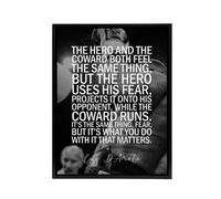 Artery8 Boxing Manager Cus D'Amato Sport Quote Framed Canvas Wall Art Print in Grey | Size: W24" x H32" Artery8 Grey W24" x H32"