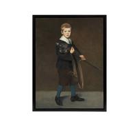 Artery8 Boy with a Sword Portrait Painting Manet Framed Canvas Wall Art in Brown | Size: W12" x H16" Artery8 Brown W12" x H16"