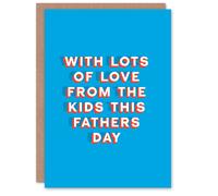 Artery8 Boy's Father's Day Card With Lots of Love From The Kids Sincere Loving Thoughtful Dad in Blue Artery8 Blue