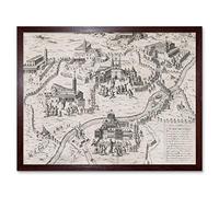 Artery8 Brambilla Seven Churches Rome City Engraving Art Print Framed Poster Wall Decor 12x16 inch