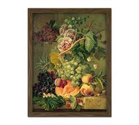 Artery8 Brandt Still Life With Flowers And Fruits Painting Artwork Framed Wall Art Print 18X24 Inch