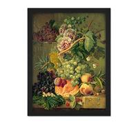 Artery8 Brandt Still Life With Flowers And Fruits Painting Artwork Framed Wall Art Print 18X24 Inch