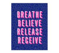 Artery8 Breathe Believe Release Receive Cheetah Print Wall Art Print 12X16"