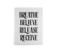 Artery8 Breathe Believe Release Receive Meditation Mantra Canvas Art Print in Black | Size: W24" x H32" Artery8 Black W24" x H32"