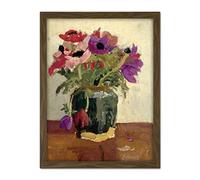 Artery8 Breitner Ginger Pot With Anemones Painting Artwork Framed Wall Art Print 18X24 Inch