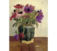 Artery8 Breitner Ginger Pot With Anemones Painting Premium Wall Art Canvas Print 18X24 Inch