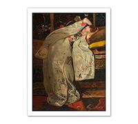 Artery8 Breitner Girl In A White Kimono Painting Artwork Framed Wall Art Print 18X24 Inch
