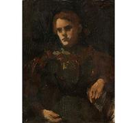 Artery8 Breitner Study After The Model Painting Premium Wall Art Canvas Print 18X24 Inch