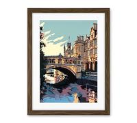 Artery8 Bridge of Sighs Cambridge University on Cam River Artwork Framed Wall Art Print 18X24 Inch