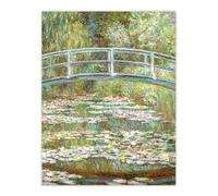 Artery8 Bridge over a Pond of Water Lilies Large Wall Art Poster Print 18X24 Inch Artwork By Claude Monet : Tranquil Nature Scene Suitable For Study Bedroom Or Lounge Adding Peaceful Vintage Tone