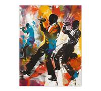 Artery8 Bright Colourful Artwork Soul Singers Silhouette Wall Art Print | Size: W18" x H24" Artery8 Multicolor W18" x H24"