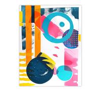 Bright Colourful Patterns Circles Abstract Boho Wall Art Print Artery8 Multi W24 inch x H32 inch