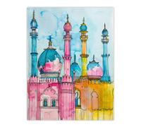 Artery8 Brighton Royal Pavilion Colourful Watercolour Wall Art Print in Blue | Size: W24" x H32" Artery8 Blue W24" x H32"