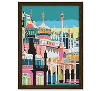 Artery8 Brighton Royal Pavilion Multicoloured Architecture Artwork Framed A3 Wall Art Print