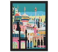 Artery8 Brighton Royal Pavilion Multicoloured Architecture Artwork Framed A3 Wall Art Print