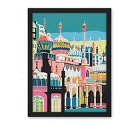 Artery8 Brighton Royal Pavilion Multicoloured Architecture Artwork Framed Wall Art Print 18X24 Inch