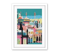 Artery8 Brighton Royal Pavilion Multicoloured Architecture Artwork Framed Wall Art Print 18X24 Inch