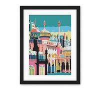 Artery8 Brighton Royal Pavilion Multicoloured Architecture Artwork Framed Wall Art Print 18X24 Inch