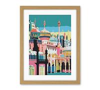Artery8 Brighton Royal Pavilion Multicoloured Architecture Artwork Framed Wall Art Print 18X24 Inch