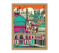 Artery8 Brighton Royal Pavilion Palace Vibrant Detailed Artwork Framed Wall Art Print 18X24 Inch