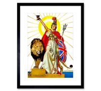 Artery8 Britannia & Lion Empire Colonial Female Warrior 12x16" Framed Art | Size: W12" x H16" Artery8 Multicolor W12" x H16"
