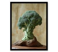 Artery8 Broccoli Tree Fantasy Fun Conceptual Art Kitchen Artwork Framed Wall Art Print A4
