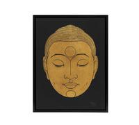 Artery8 Bronze Gold Head of Buddha Reijer Stolk Framed Canvas Wall Art Print in Black | Size: W24" x H32" Artery8 Black W24" x H32"