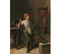 Artery8 Brouwer The Smoker Portrait Painting Art Print Canvas Premium Wall Decor Poster Mural