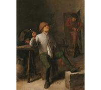 Artery8 Brouwer The Smoker Portrait Painting Premium Wall Art Canvas Print 18X24 Inch