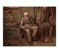 Artery8 Brown Boat Builder Premium Wall Art Canvas Print 18X24 Inch