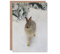 Artery8 Bruno Liljefors Art Card Hare in Winter Landscape in White Artery8 White