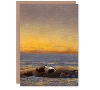 Artery8 Bruno Liljefors Art Card Twilight Morning Mood by the Sea Artery8 Multicolor