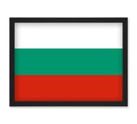 Artery8 Bulgaria National Flag Patriotic Vexillology World Flags Country Region Poster Artwork Framed Wall Art Print A4