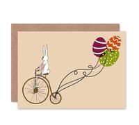 Artery8 Bunny Bike Balloon Eggs Easter Card Artery8 Multicolor